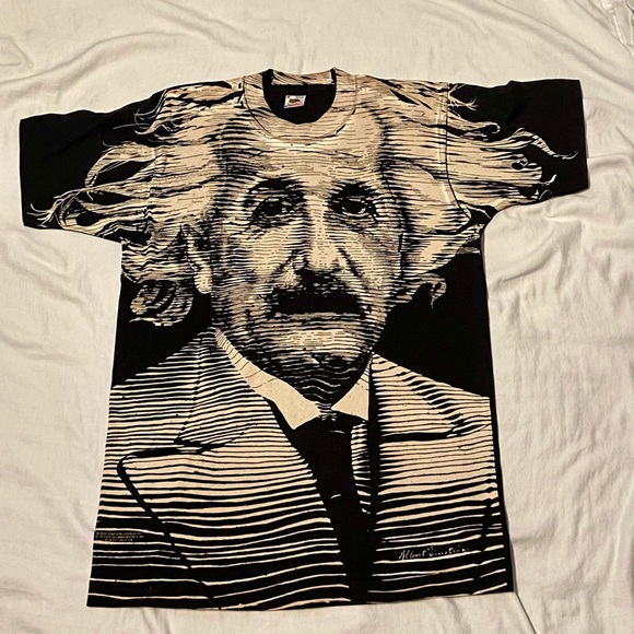 Fruit of the Loom Other - Vintage Single Stitch all over print Einstein top